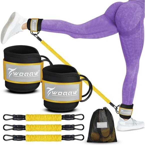 Ankle Resistance Bands with Cuffs, Ankle Bands for Working Out - Picture 1 of 8